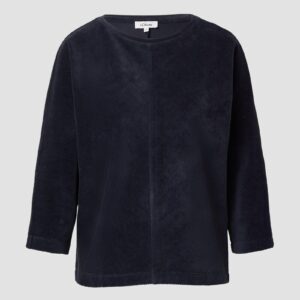 Cord-Shirt mit Teilungsnaht und Fledermausärmeln