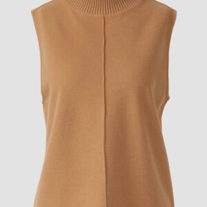 Ärmelloses Sweatshirt mit geripptem Stehkragen