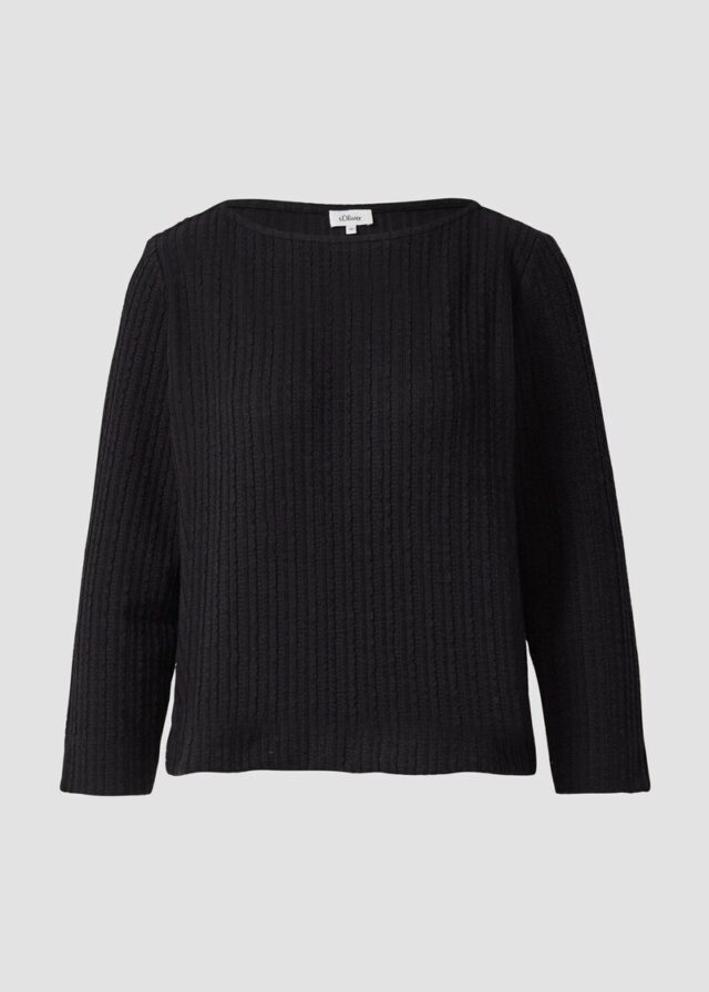 Strukturiertes Shirt mit verkürztem Ärmel