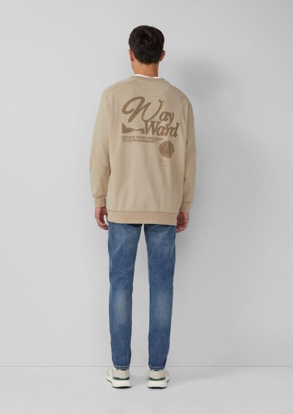 Leichtes Sweatshirt mit Rücken-Print und Rippbündchen