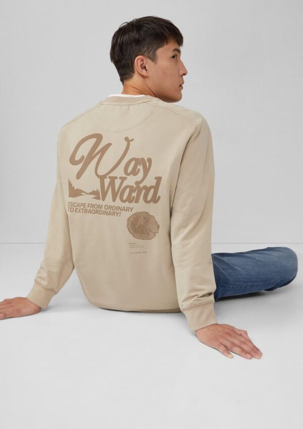 Leichtes Sweatshirt mit Rücken-Print und Rippbündchen