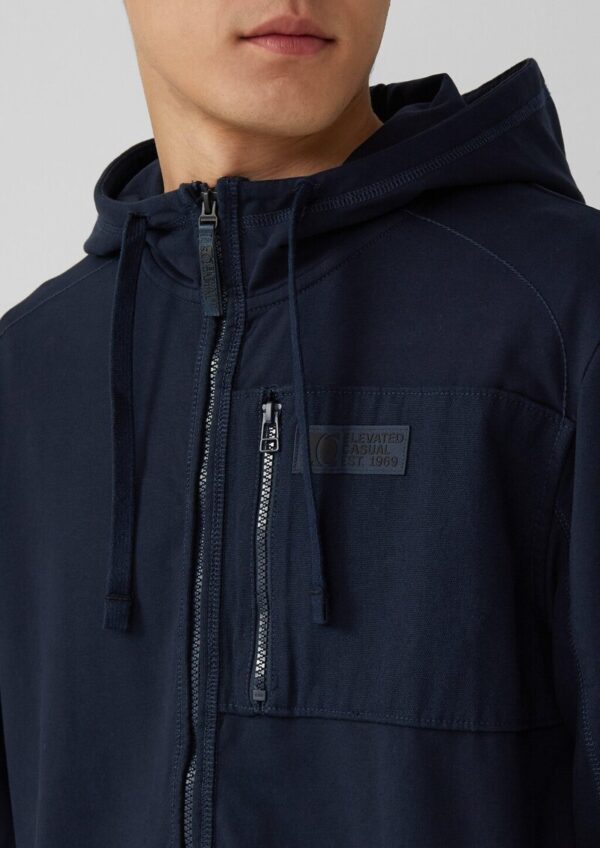 Sportive Hoodie-Sweatjacke im Fabricmix