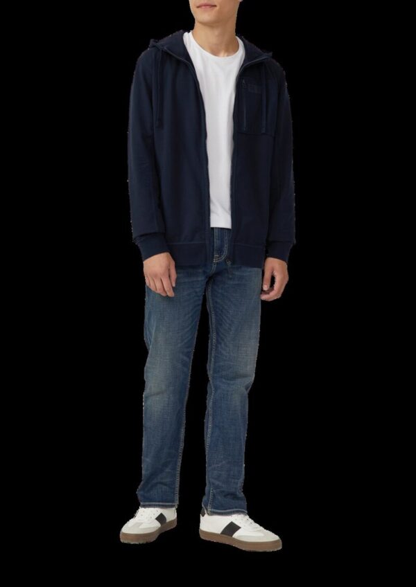 Sportive Hoodie-Sweatjacke im Fabricmix