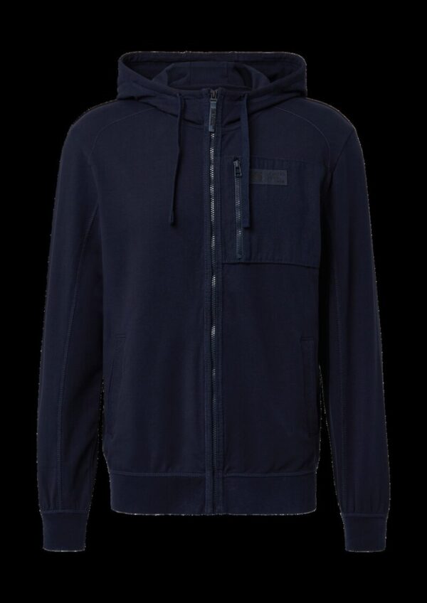 Sportive Hoodie-Sweatjacke im Fabricmix