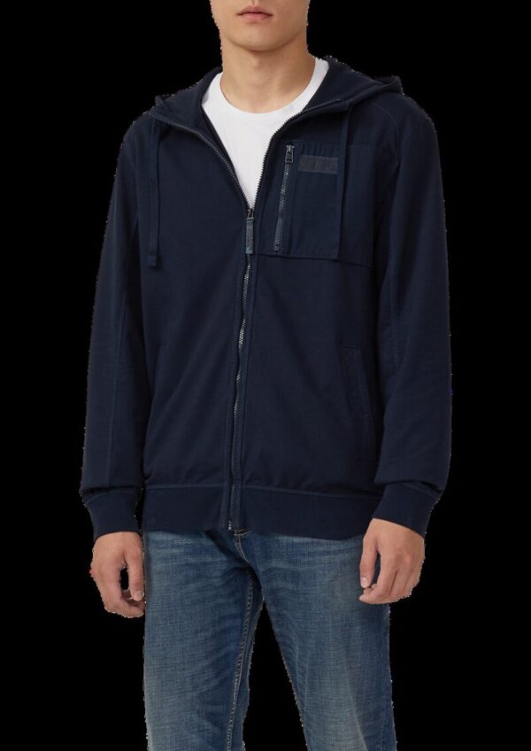 Sportive Hoodie-Sweatjacke im Fabricmix