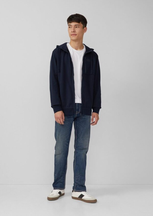 Sportive Hoodie-Sweatjacke im Fabricmix