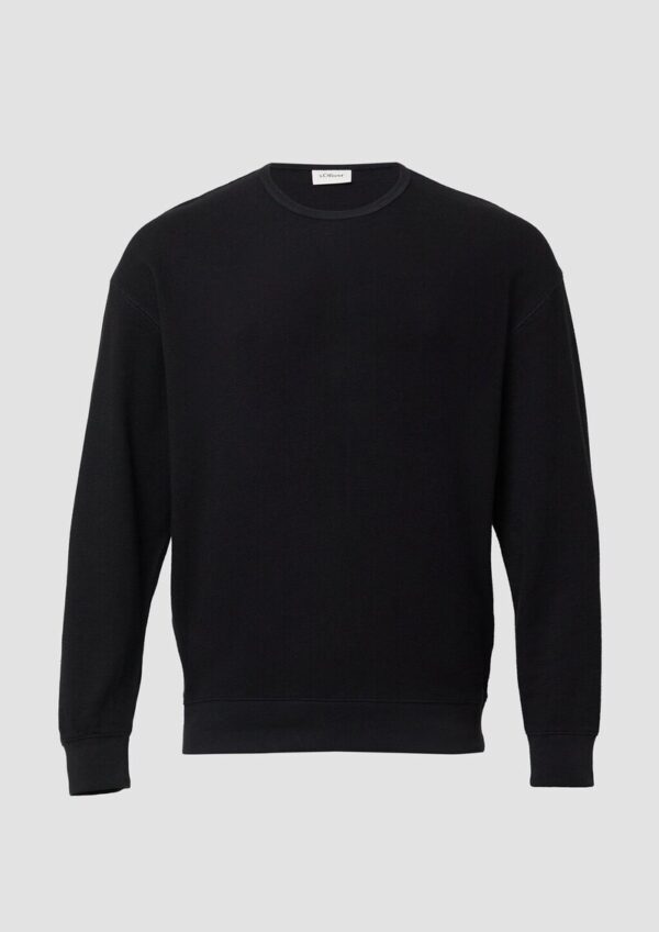 Strukturiertes Relaxed-Fit-Sweatshirt mit Label-Patch