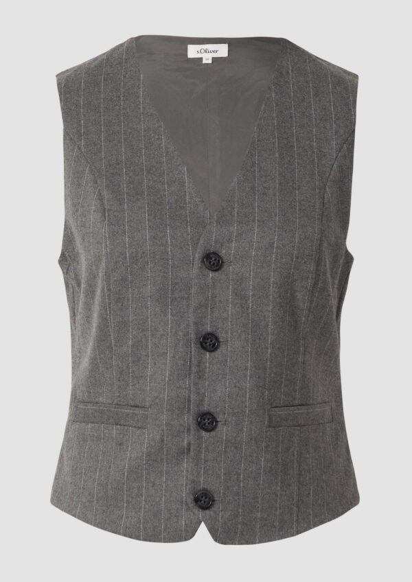 Leicht gefütterte Weste im Shaped Fit mit Nadelstreifen