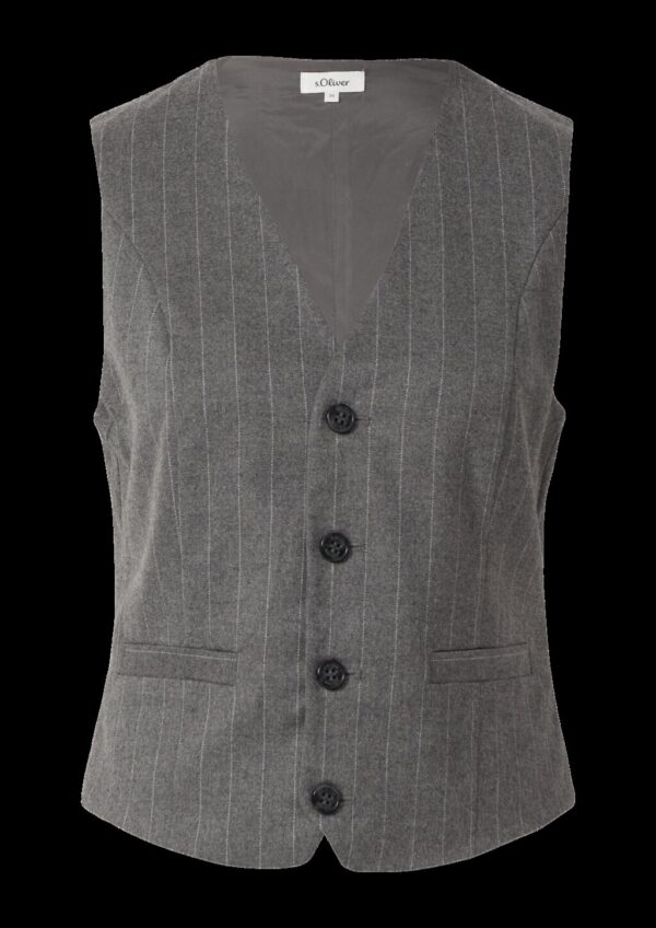 Leicht gefütterte Weste im Shaped Fit mit Nadelstreifen