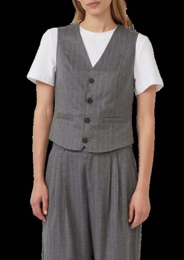 Leicht gefütterte Weste im Shaped Fit mit Nadelstreifen