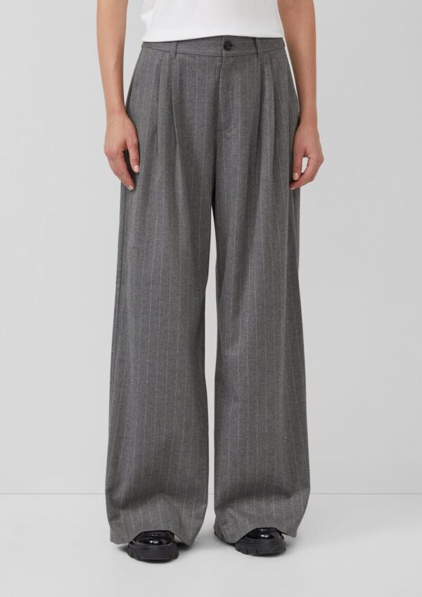 Wide-Leg-Hose mit Nadelstreifen und Eingrifftaschen