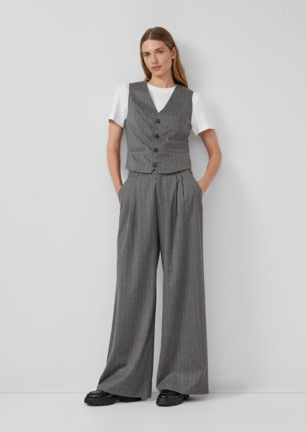 Wide-Leg-Hose mit Nadelstreifen und Eingrifftaschen