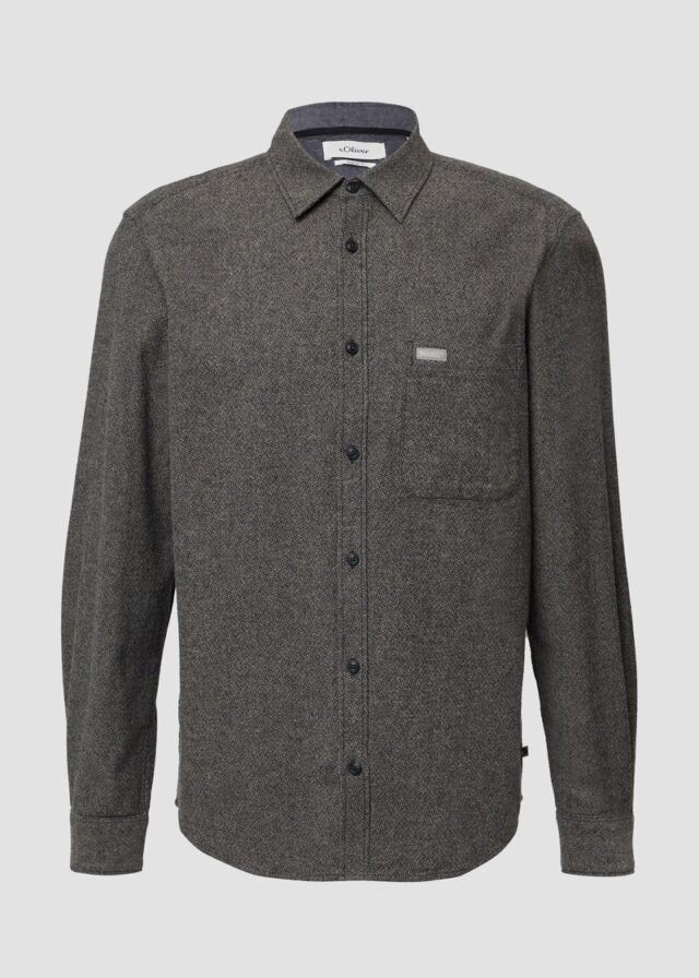 Regular Fit: Strukturiertes Hemd aus Baumwolle