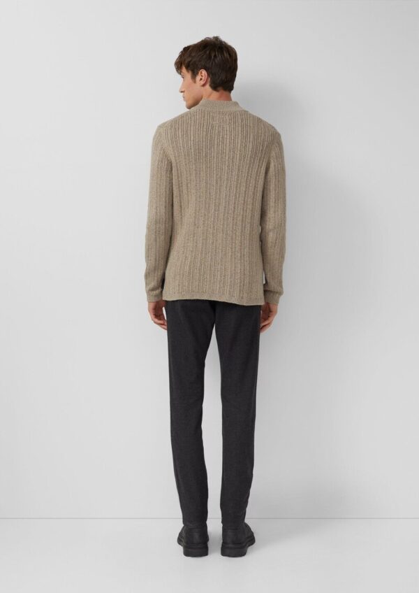 Melierter Strick-Troyer mit Rippstruktur