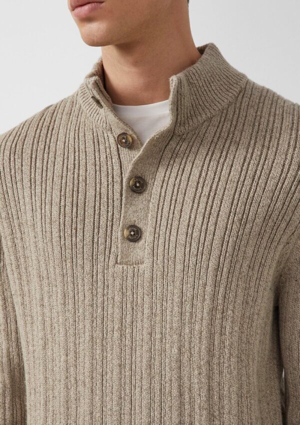 Melierter Strick-Troyer mit Rippstruktur