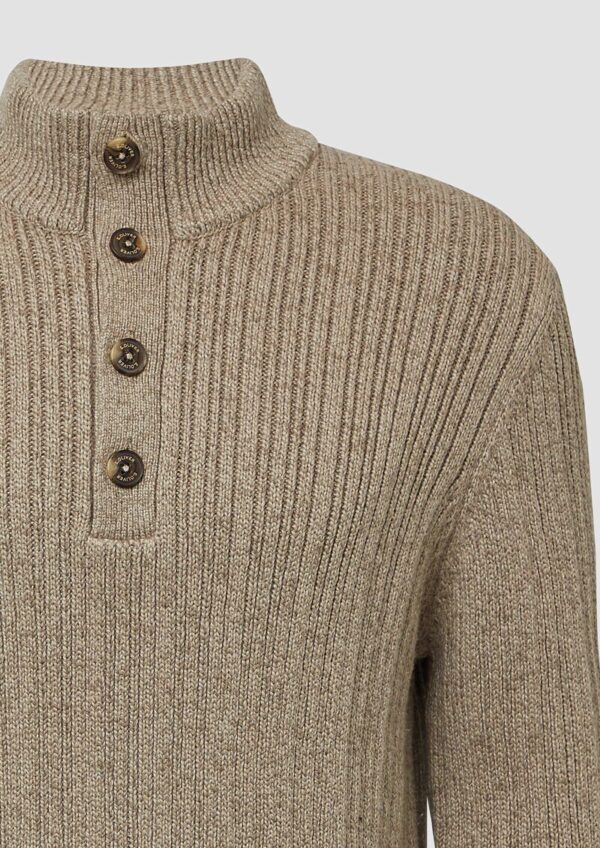 Melierter Strick-Troyer mit Rippstruktur