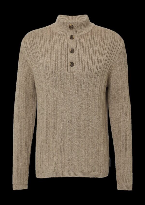 Melierter Strick-Troyer mit Rippstruktur