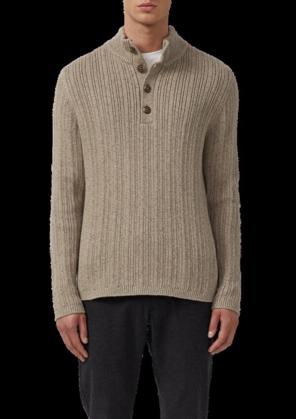 Melierter Strick-Troyer mit Rippstruktur