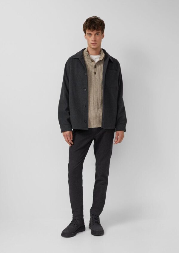 Melierter Strick-Troyer mit Rippstruktur