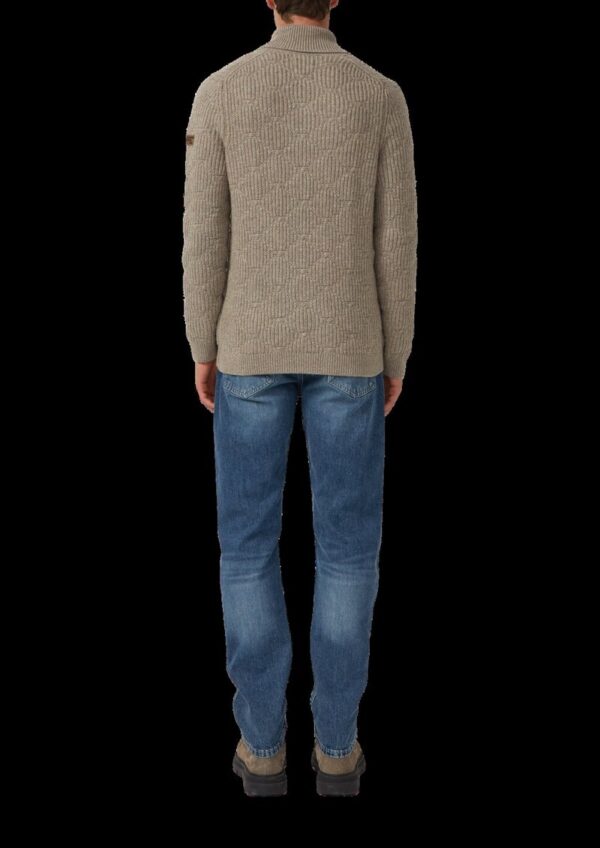 Wollmix-Pullover mit Schalkragen und Struktur