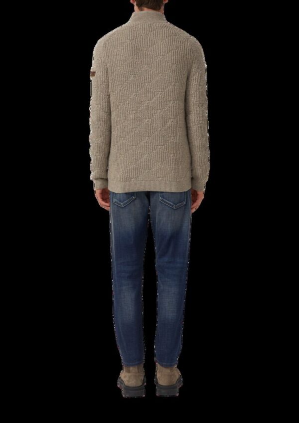 Strickjacke aus Wollmix mit Struktur und Cord-Details