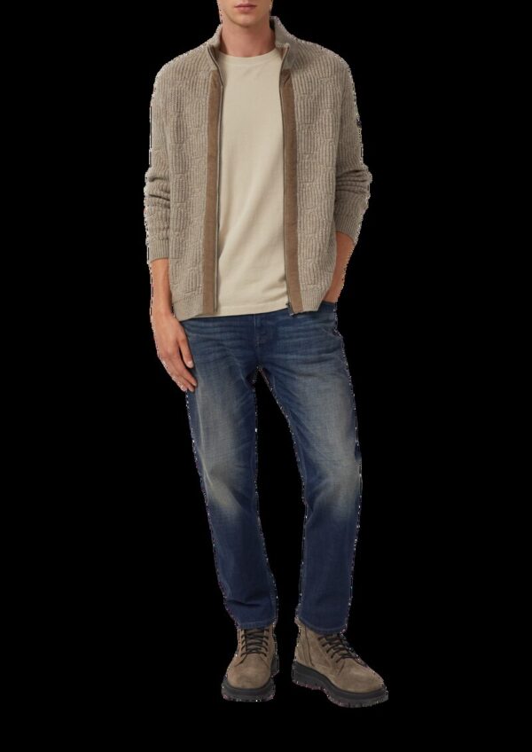 Strickjacke aus Wollmix mit Struktur und Cord-Details