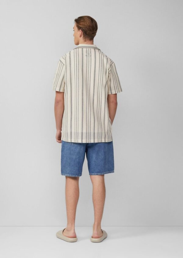 Resort Fit: Kurzarmhemd mit Strukturstreifen