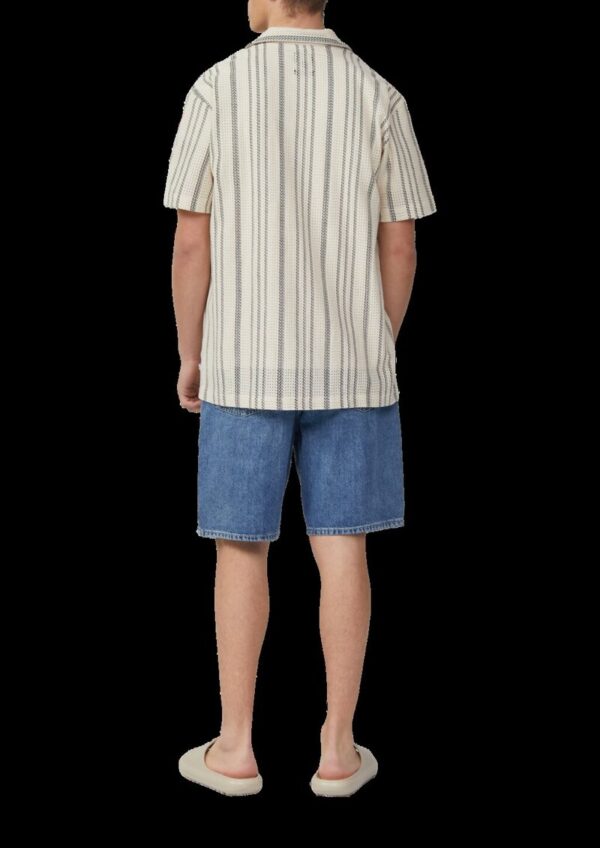 Resort Fit: Kurzarmhemd mit Strukturstreifen
