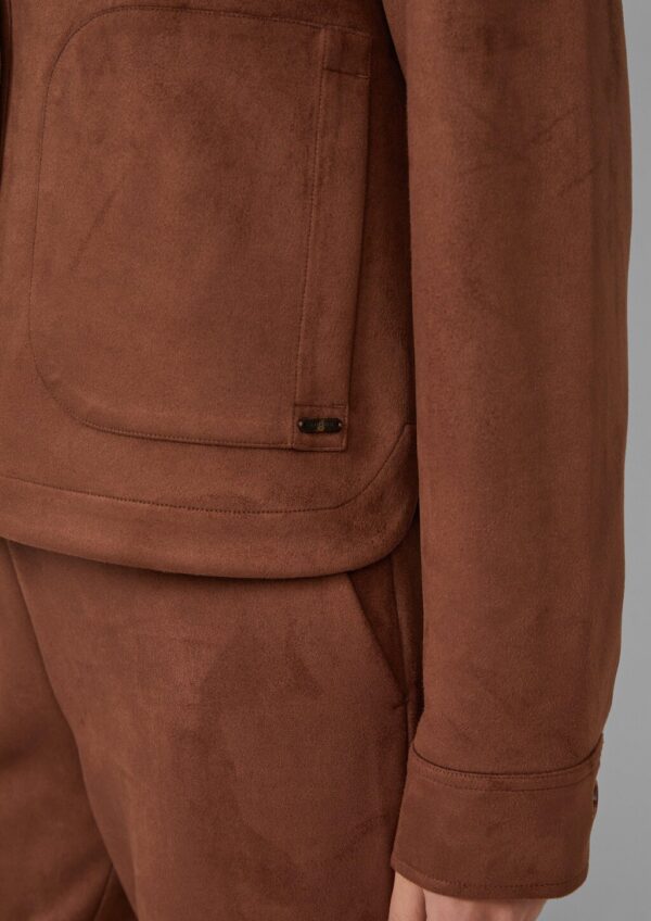 Leichte Jacke in Veloursleder-Optik mit aufgesetzten Taschen