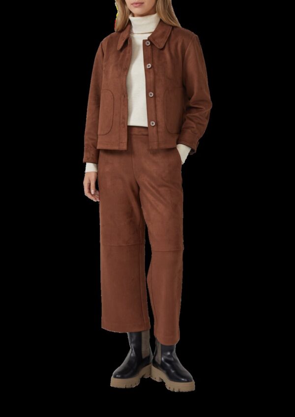 Leichte Jacke in Veloursleder-Optik mit aufgesetzten Taschen