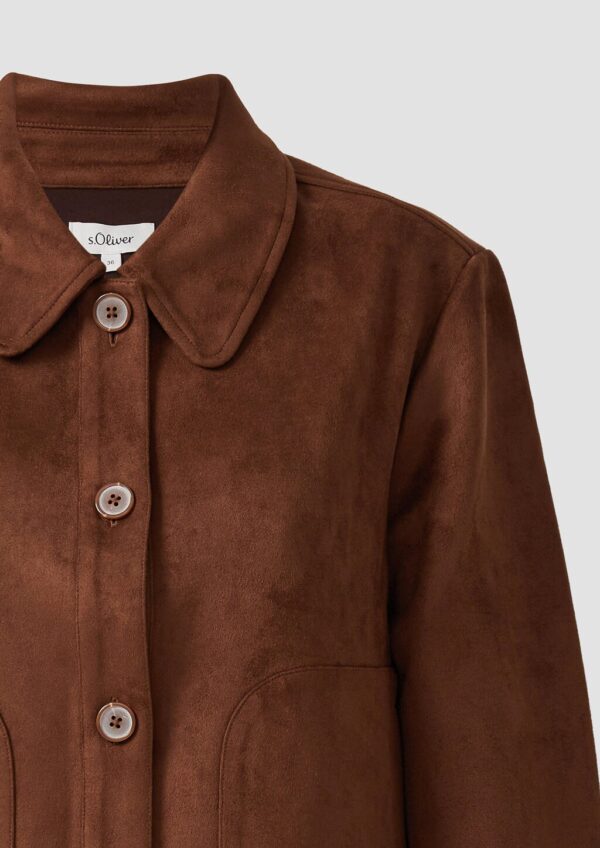 Leichte Jacke in Veloursleder-Optik mit aufgesetzten Taschen