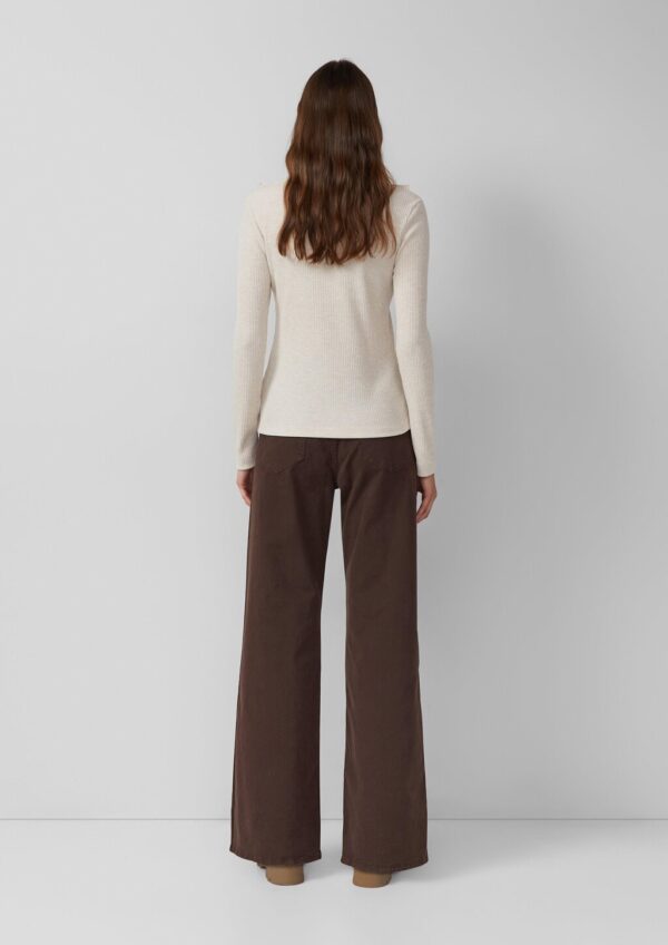 Strick-Shirt im Slim Fit mit Volants