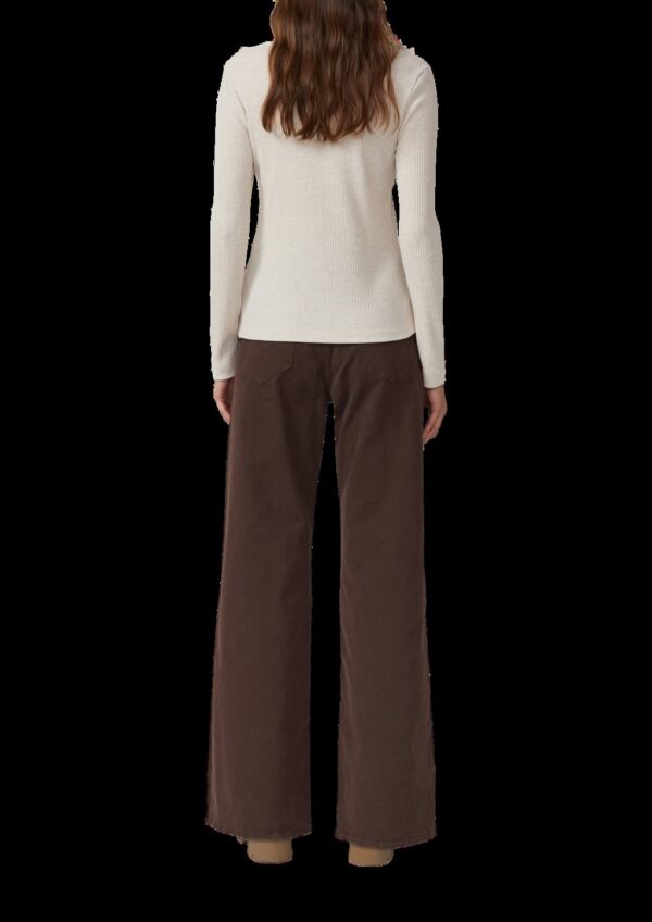 Strick-Shirt im Slim Fit mit Volants