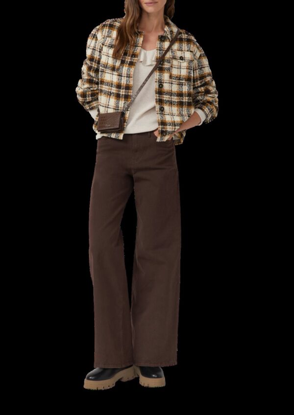 Strick-Shirt im Slim Fit mit Volants