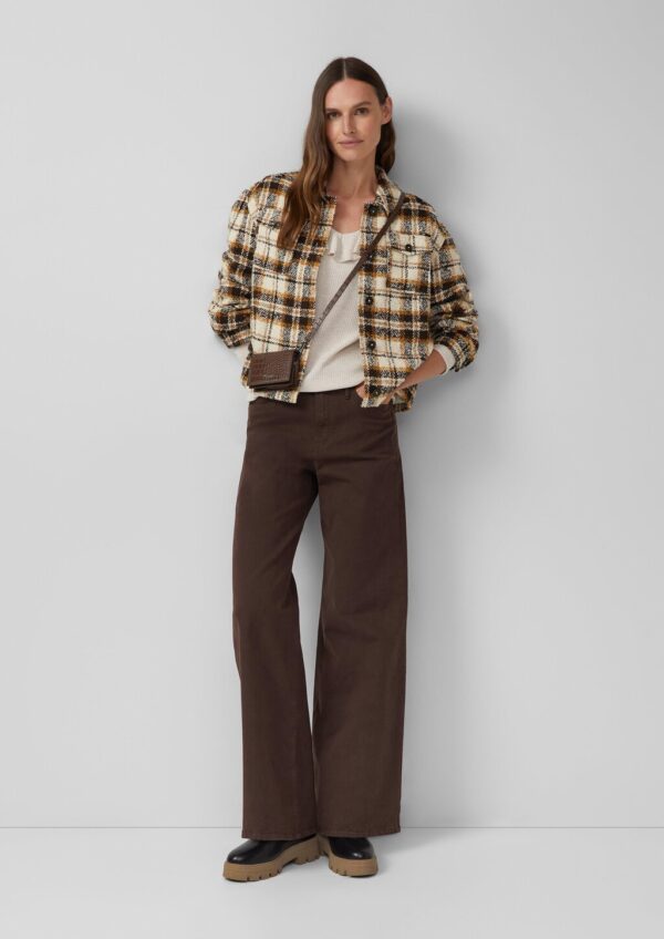 Strick-Shirt im Slim Fit mit Volants