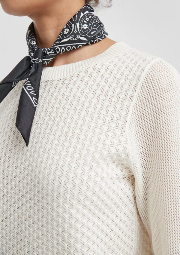 Baumwollpullover mit Ajourmuster