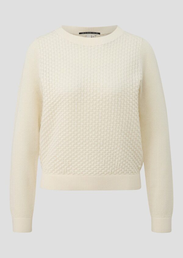 Baumwollpullover mit Ajourmuster