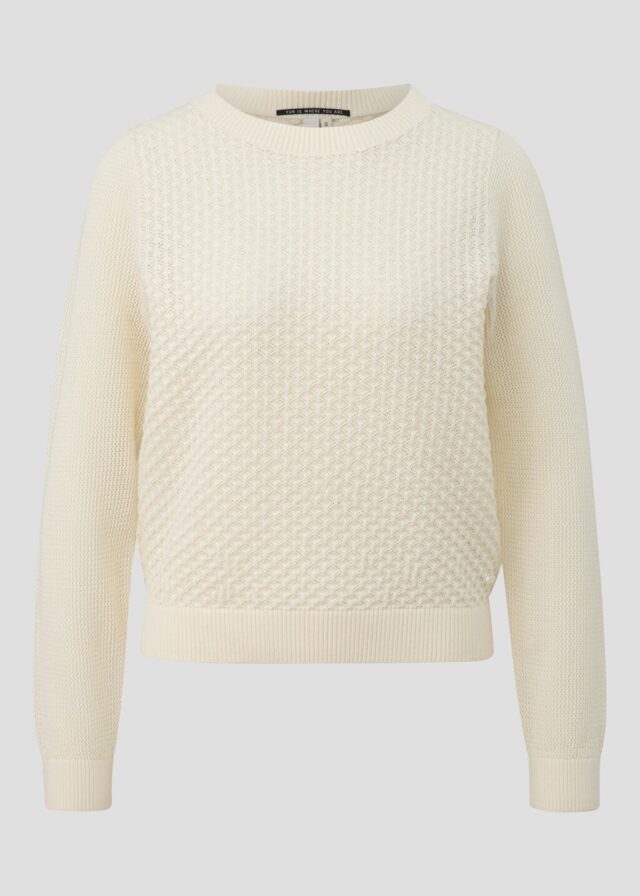 Baumwollpullover mit Ajourmuster