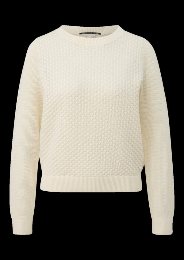 Baumwollpullover mit Ajourmuster