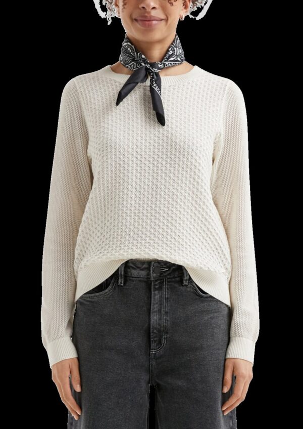 Baumwollpullover mit Ajourmuster