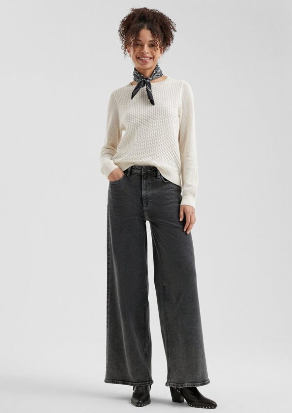 Baumwollpullover mit Ajourmuster