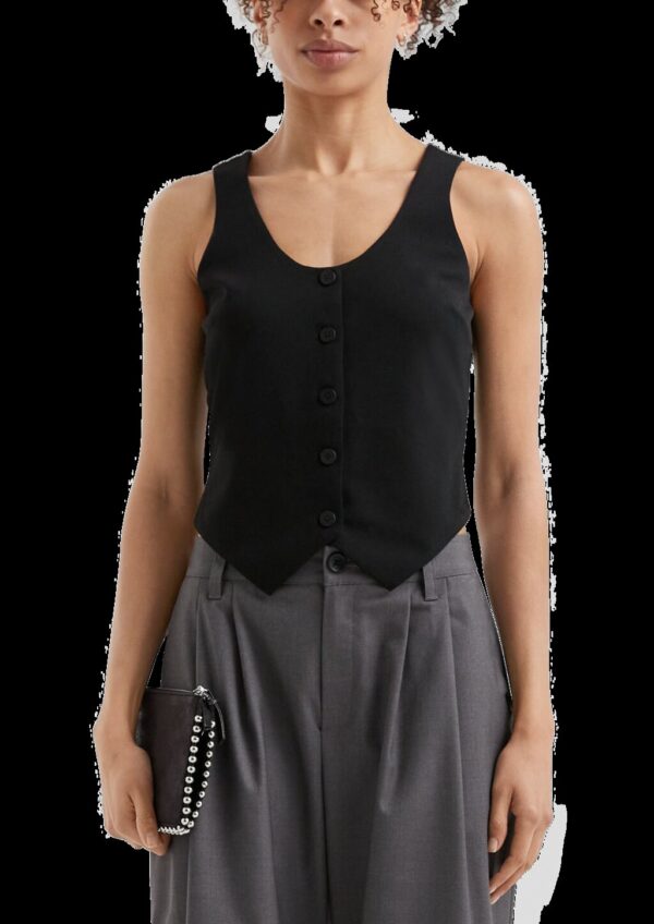 Schmal geschnittene Weste aus Interlockjersey