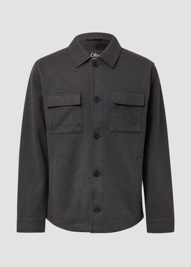 Softes Overshirt mit Kentkragen und aufgesetzten Brusttaschen