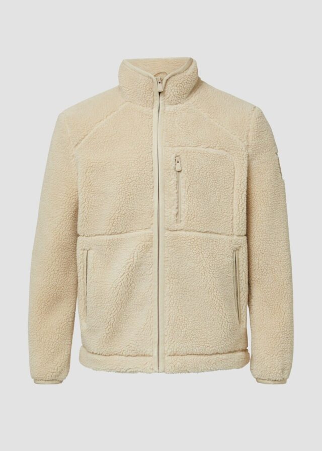 Gefütterte Jacke aus Teddy-Plüsch mit Zip-Details