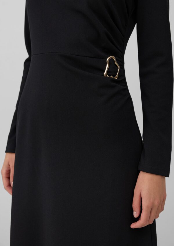 Festliches Midi-Kleid aus Interlock-Jersey mit Brosche