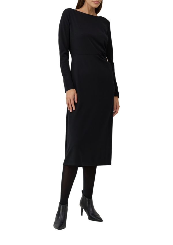 Festliches Midi-Kleid aus Interlock-Jersey mit Brosche
