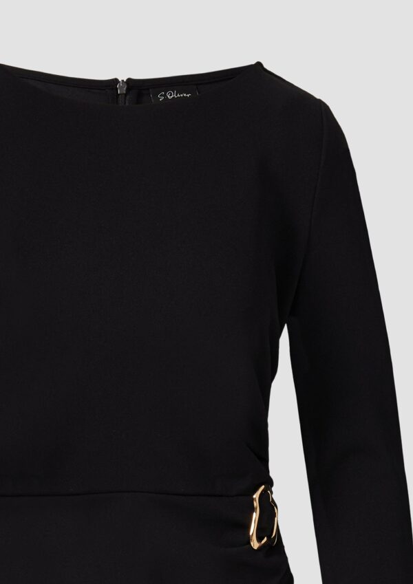 Festliches Midi-Kleid aus Interlock-Jersey mit Brosche