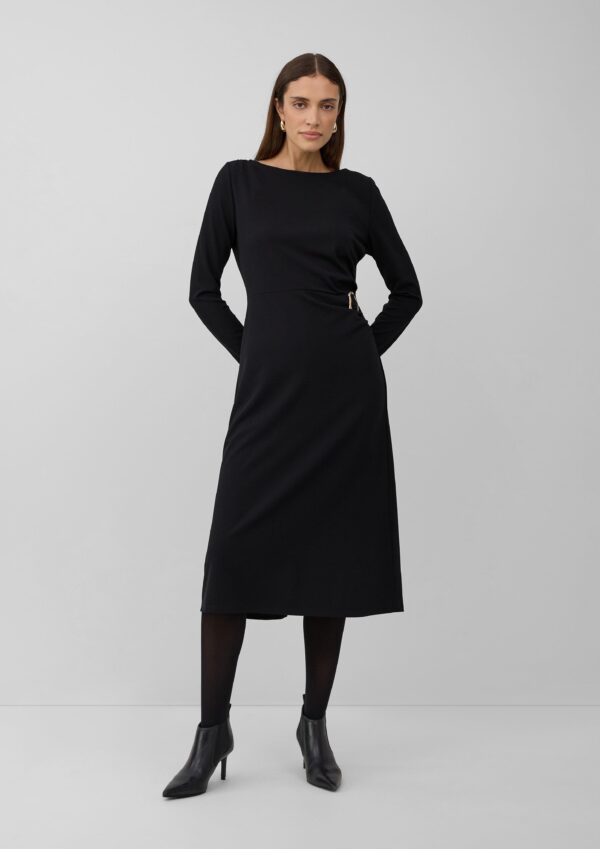 Festliches Midi-Kleid aus Interlock-Jersey mit Brosche