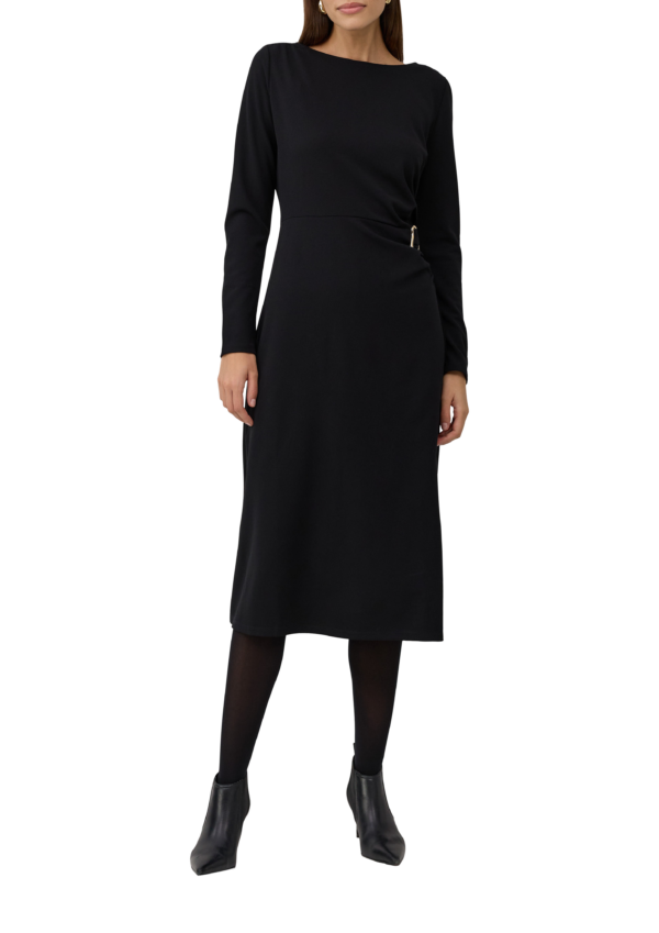 Festliches Midi-Kleid aus Interlock-Jersey mit Brosche