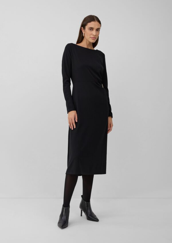 Festliches Midi-Kleid aus Interlock-Jersey mit Brosche